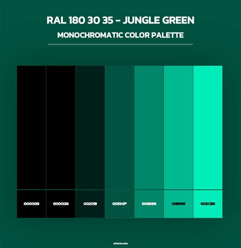 RAL 180 30 35 - Jungle Green color palettes - colorxs.com