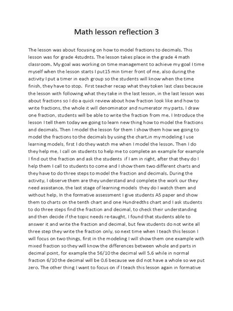 Reflection On Math Lesson 的图像结果