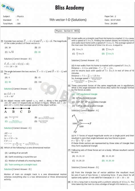 Image result for Vector Class 11 Physics Questions