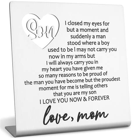 Son Gift From Mom, Desk Decorative Sign Birthday Gift for Son, Thank ...