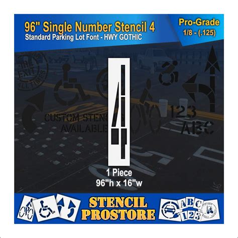 Buy Pavement Stencils - 96 inch Single Number Stencil - 4 - MUTCD, FHWA ...