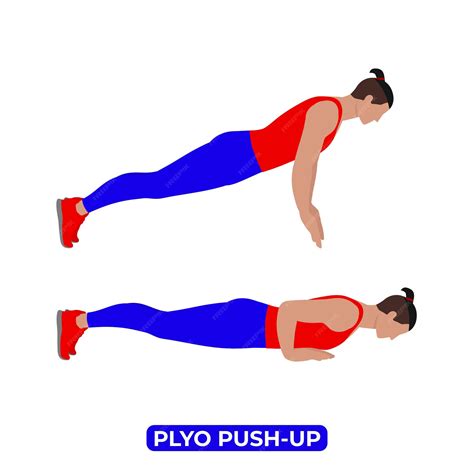 Premium Vector | Vector man doing plyo push up bodyweight fitness chest ...