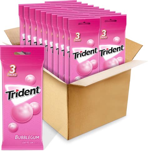 Amazon.com: Trident Bubblegum Sugar Free Gum, 60 Packs of 14 Pieces ...
