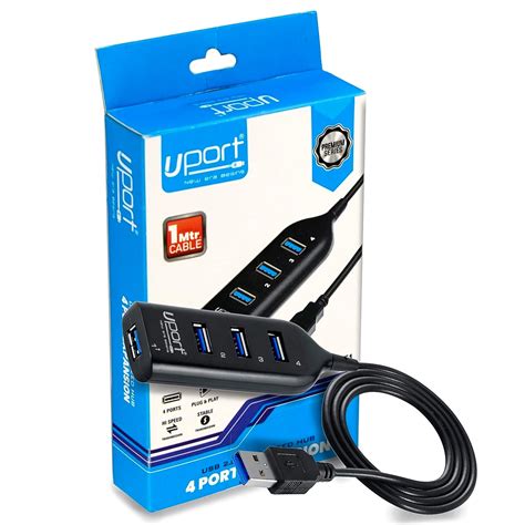 UPORT 1 Meter 4 in 1 Ultra-Slim USB Port Hub 2.0 Splitter Extender USB ...