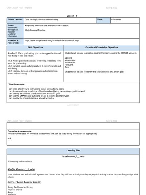 Image result for Learning Goal Lesson Plan Example