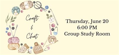 Craft & Chat, Galesburg Public Library, 20 June 2024 | AllEvents