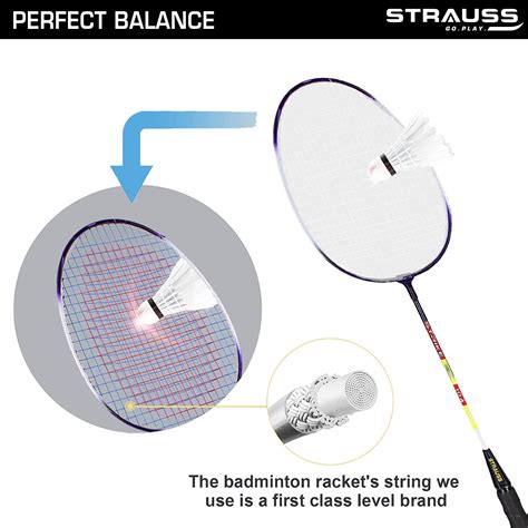 Strauss Strike 104 Badminton Racquet, Single, (Blue/White) – StraussSport