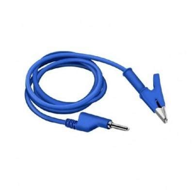 Blue 1M Double End Test lead Wire 4mm Banana Plug Alligator Clip