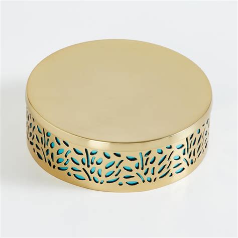 Buy Panama Gold And Blue Cut-Out Steel Round Soap Dish from Home Centre ...
