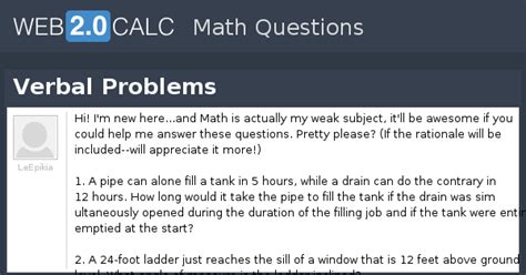 View question - Verbal Problems