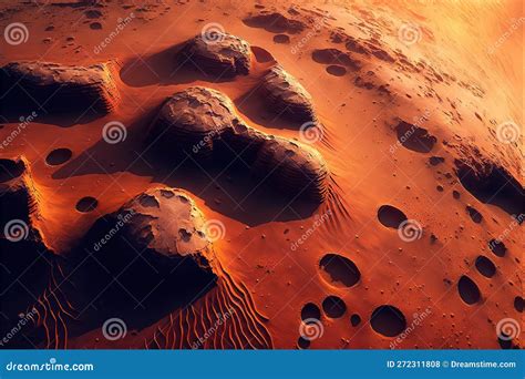 Surface of the Red Planet Mars Close-up. Generative AI Stock Illustration - Illustration of ...