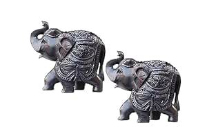 Buy NRSON® Ebony Wood Carving Elephant/Karungali Kattai Elephant Upper ...