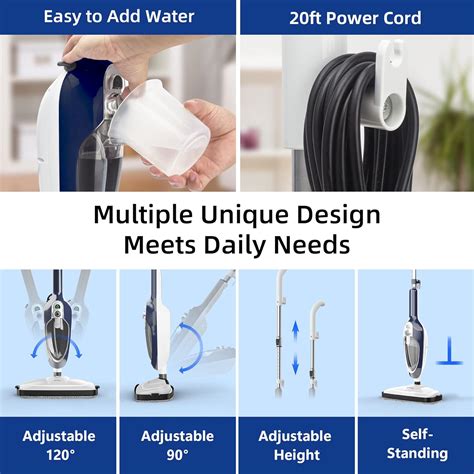 Steam Mop - 10-in-1 Floor Steamer Detachable MultiPurpose Handheld Ste ...