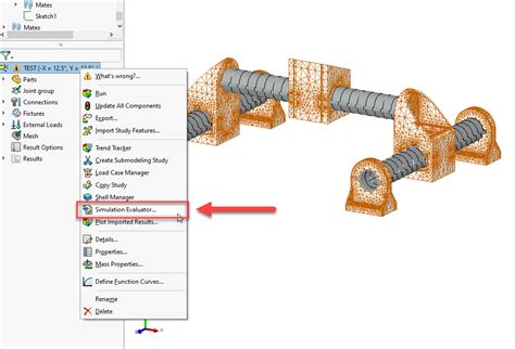 SolidWorks 2020 Simulation Z Deflection 的图像结果