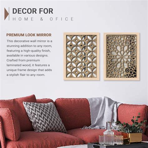 Wall Mirror Decor Panel Wooden Hanging Rectangular Wall Decor – Kotart