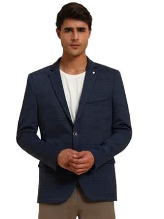 Cantabil Men's Blue Colour Checkered Winter Wear Slim Fit Blazer ...
