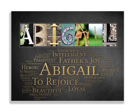 Abigail Name Meaning Gift | 4 Digital Prints – Letter Art Gifts