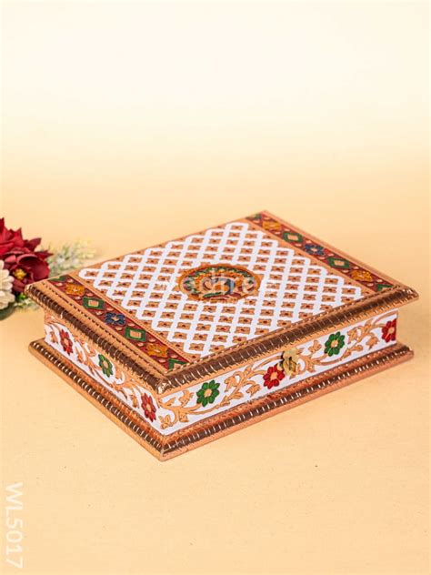 Meenakari Dry Fruit Box - Copper - WL5017 – Wedtree
