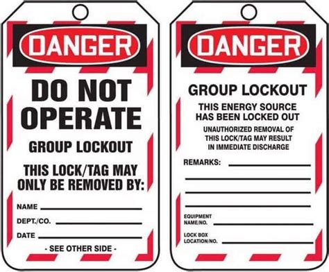 Lock Out/Tag Out; Danger - Do Not Operate - Group Lockout - Cole-Parmer ...