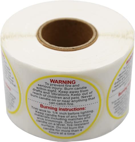 Buy 500 Pieces Candle Warning Labels, PinCute 1.5 inch Round Candle ...