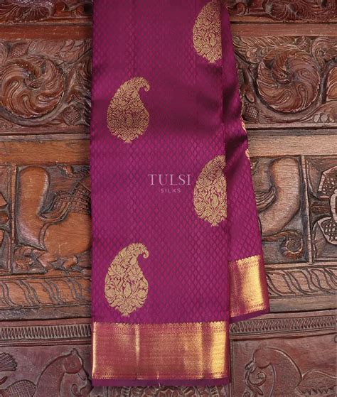 Buy Purple Kanjivaram Silk Saree T583166
