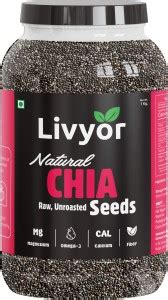 LIVYOR Raw Chia for Weight loss Management, with Omega 3 and Fiber ...