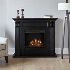 Black Fireplaces by Real 48 In Electric Fireplace In Blackwash Black Fireplaces