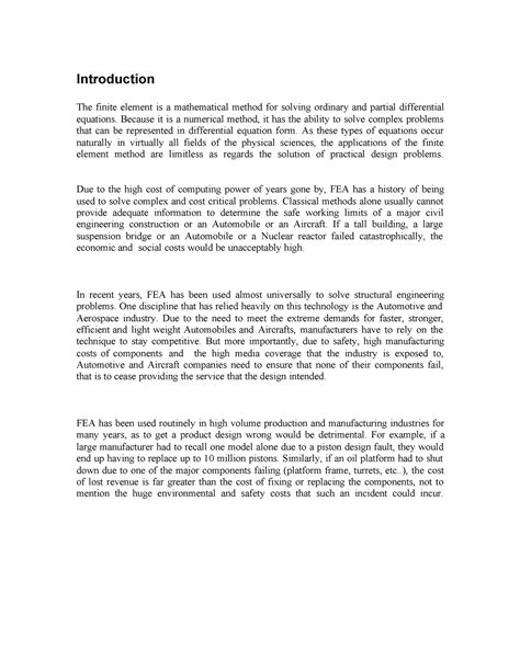 FEA Basics - dvkusdhvikuhdvjkbhkj - DESIGN OF MACHINE ELEMENTS - VTU ...