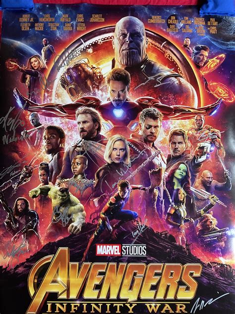 Infinity War DS Authentic Movie Poster signed by Josh Brolin + Paul ...
