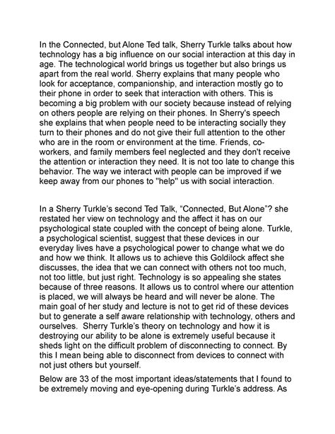 Connected But Alone Summary - In the Connected, but Alone Ted talk ...