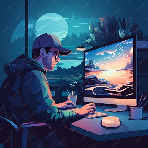 Premium AI Image | graphic designer working on computer screen Computer ...