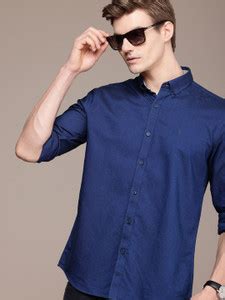 French Connection Men Solid Casual Blue Shirt - Buy French Connection ...