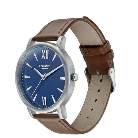 Buy Online Sonata Poze Quartz Analog Blue Dial Leather Strap Watch for ...