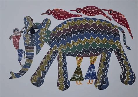 Buy Elephant Painting Canvas In Bhill Artform