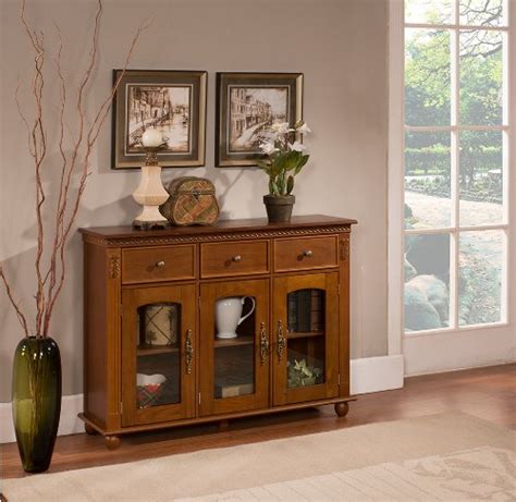 Buy Kings Brand Furniture Wood with Glass Doors Console Sideboard ...