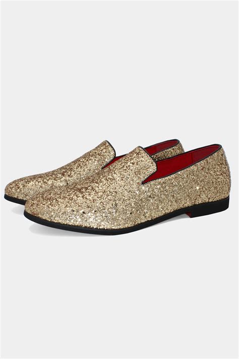 Men's Gold Glitter Shoes Loafers | Gentleman's Guru