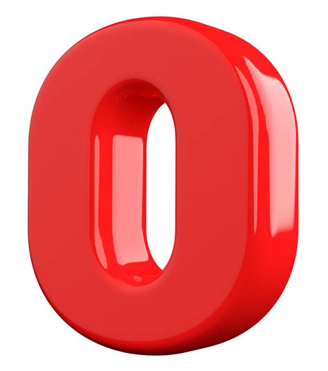 3d number 0 red 11287992 PNG