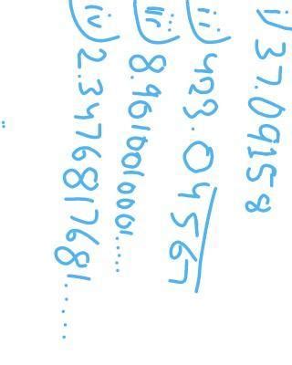 The real number have decimal expansion as given below. In each case ...