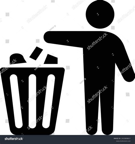 Black Icon Person Throwing Away Trash Stock Vector (Royalty Free ...