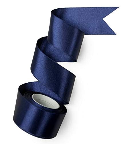 Navy Blue Double Faced Nylon Satin Ribbon 2 inch 3 Meters : Amazon.in ...