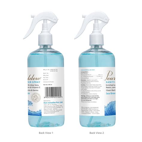 Buy PEARLDEW SANITIZER SPRAY (SEA BREEZE) 500 ML | ALOE & NEEM ...