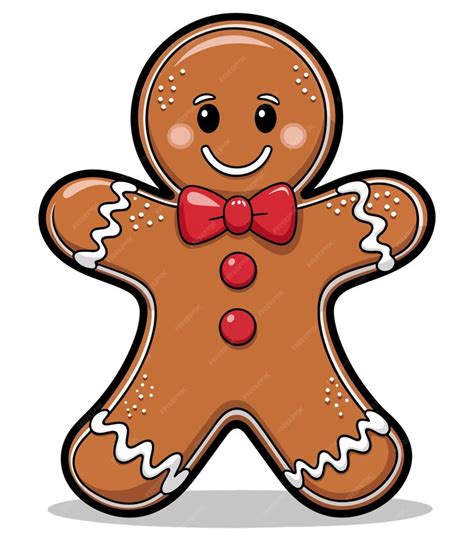 Christmas gingerbread man clipart | Premium Vector