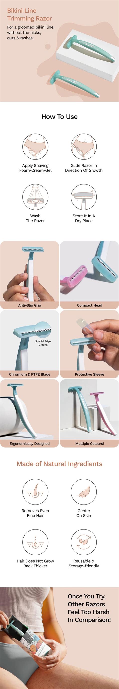 Bikini Line Trimming Razor For Women (1N)