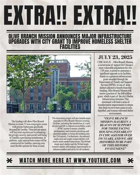 Olive Branch Mission, a cornerstone of support for Chicago’s most ...