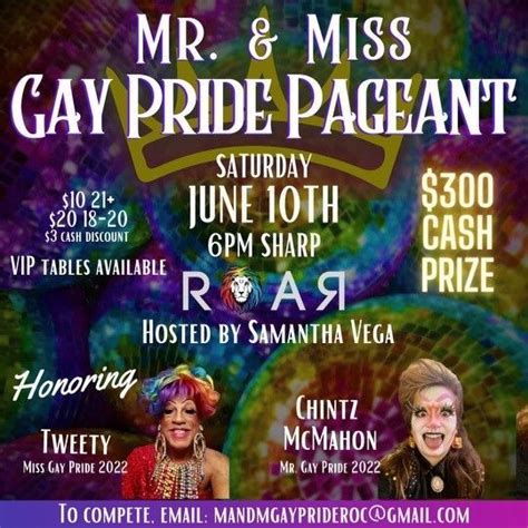 Mr. & Miss Gay Pride Rochester Pageant, Roar, East Rochester, June 10 ...