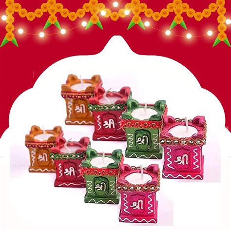 Buy CraftVatika Diya for Home Diwali Decoration Items Puja,8 Sets ...