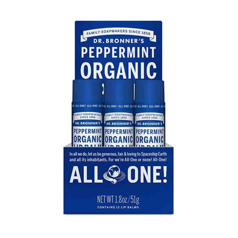 Dr Bronner Organic Lip Balm Peppermint 4g - Evergreen Health & Wellness ...