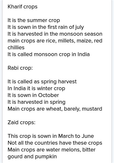 distinguish between. rabi,kharif and zaid crops - Brainly.in