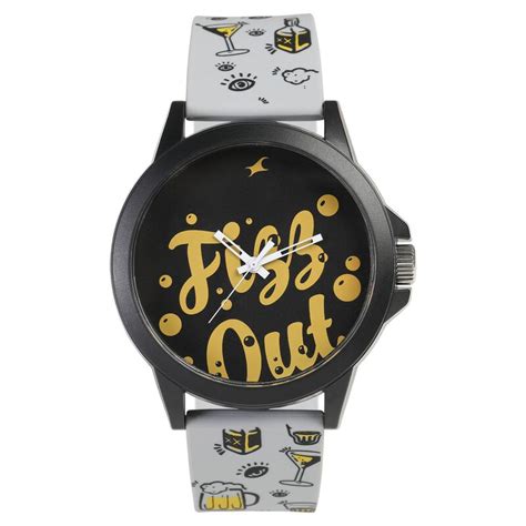 Buy Online Fastrack Wicked Lines Quartz Analog Black Dial Silicone ...