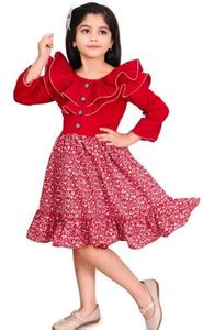 SM MUNIF DRESSES Girls Midi/Knee Length Casual Dress Price in India ...